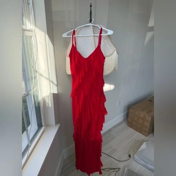 Red Ruffled Dress - Picture 3 of 7